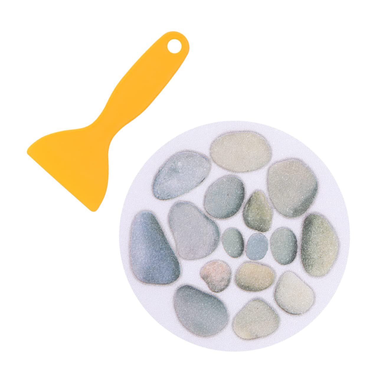 TIDTALEO 4pcs Slip Bathtub Stickers Stone Pattern Decals for Shower Safety Self Adhesive Bathroom Stickers with Scraper for Slippery Surfaces