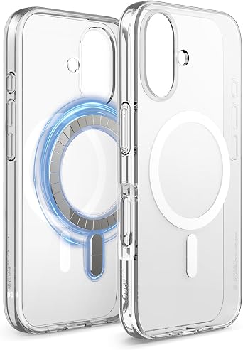 elago Magnetic Hybrid Clear Case Compatible with iPhone 16 Case Cover 6.1" - Compatible with MagSafe, PC + TPU Hybrid Technology, Shockproof Bumper, Raised Camera Protection Clear