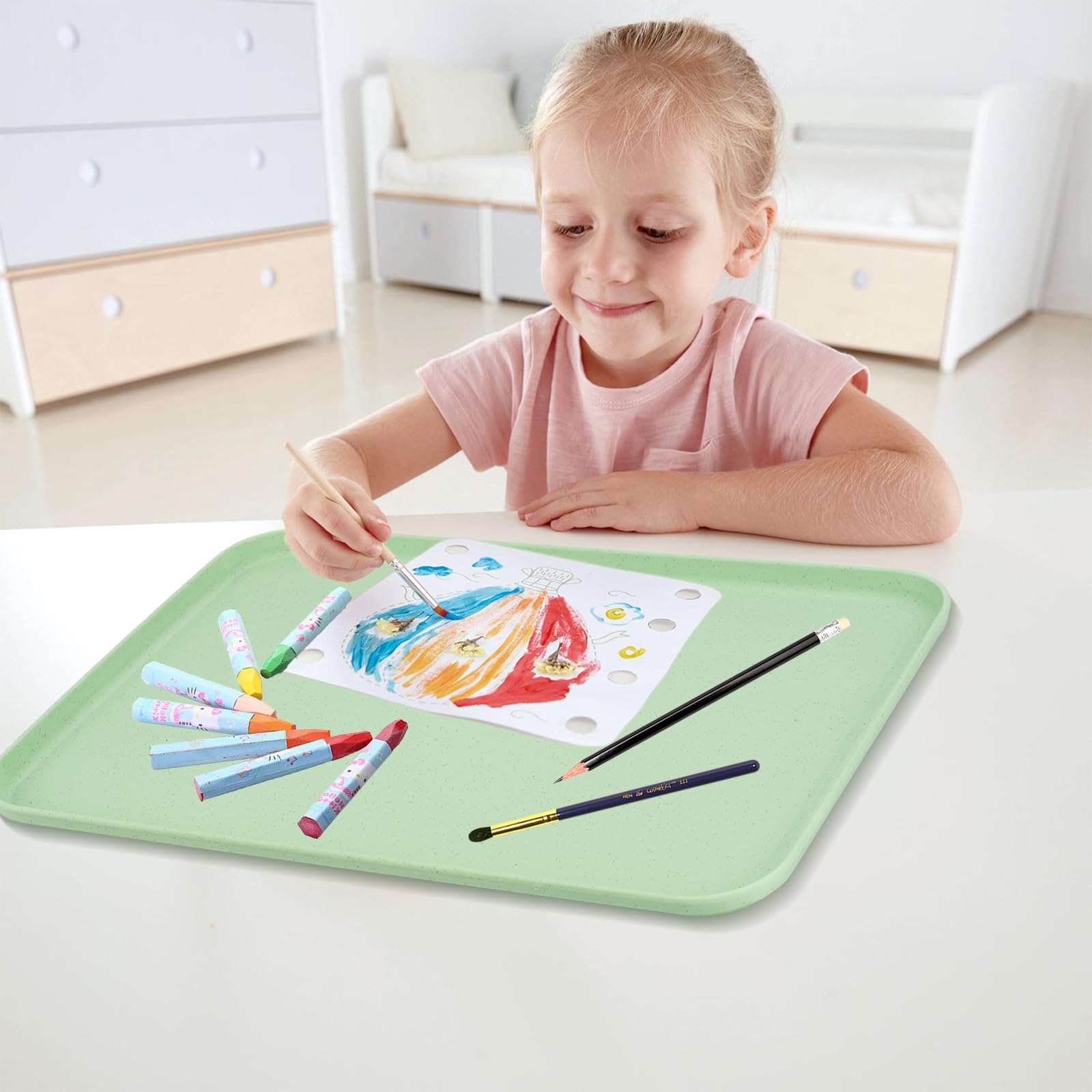 8 sztuk prostokątne plastikowe tacki do serwowania, jednorazowe tacki na imprezę z tworzywa sztucznego bez BPA do przekąsek, deserów, napojów - lekkie, stosunkowe i wielokrotnego użytku (duże)