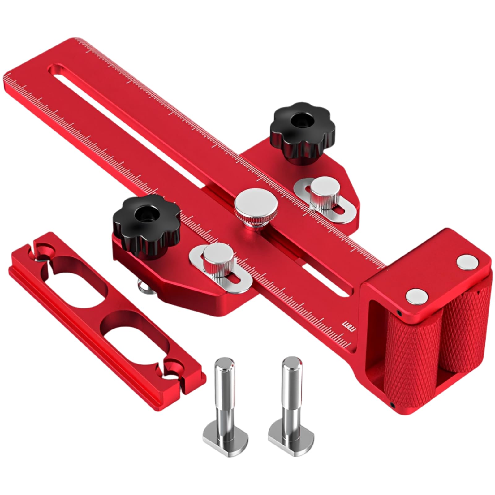 Gabarit de coupe rapide amélioré, positionneur rouge en aluminium CNC, rainurage fin à doubles rouleaux, échelle gravée 1/32 in, réglable de 6,4 à 23,9 cm, guide pour scie sur table et établi