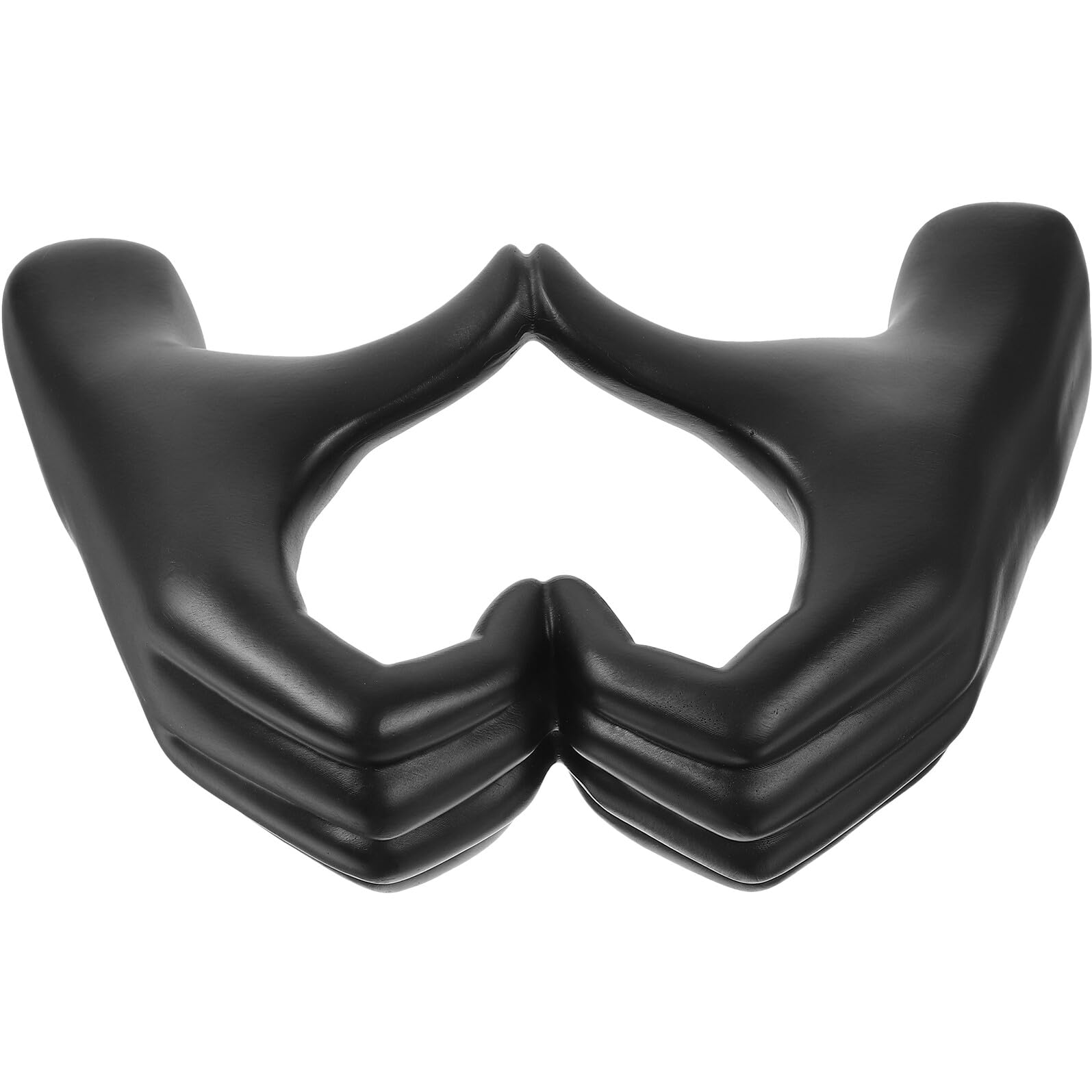 Sculpture résine main cœur noire style abstrait pour déco table salon moderne