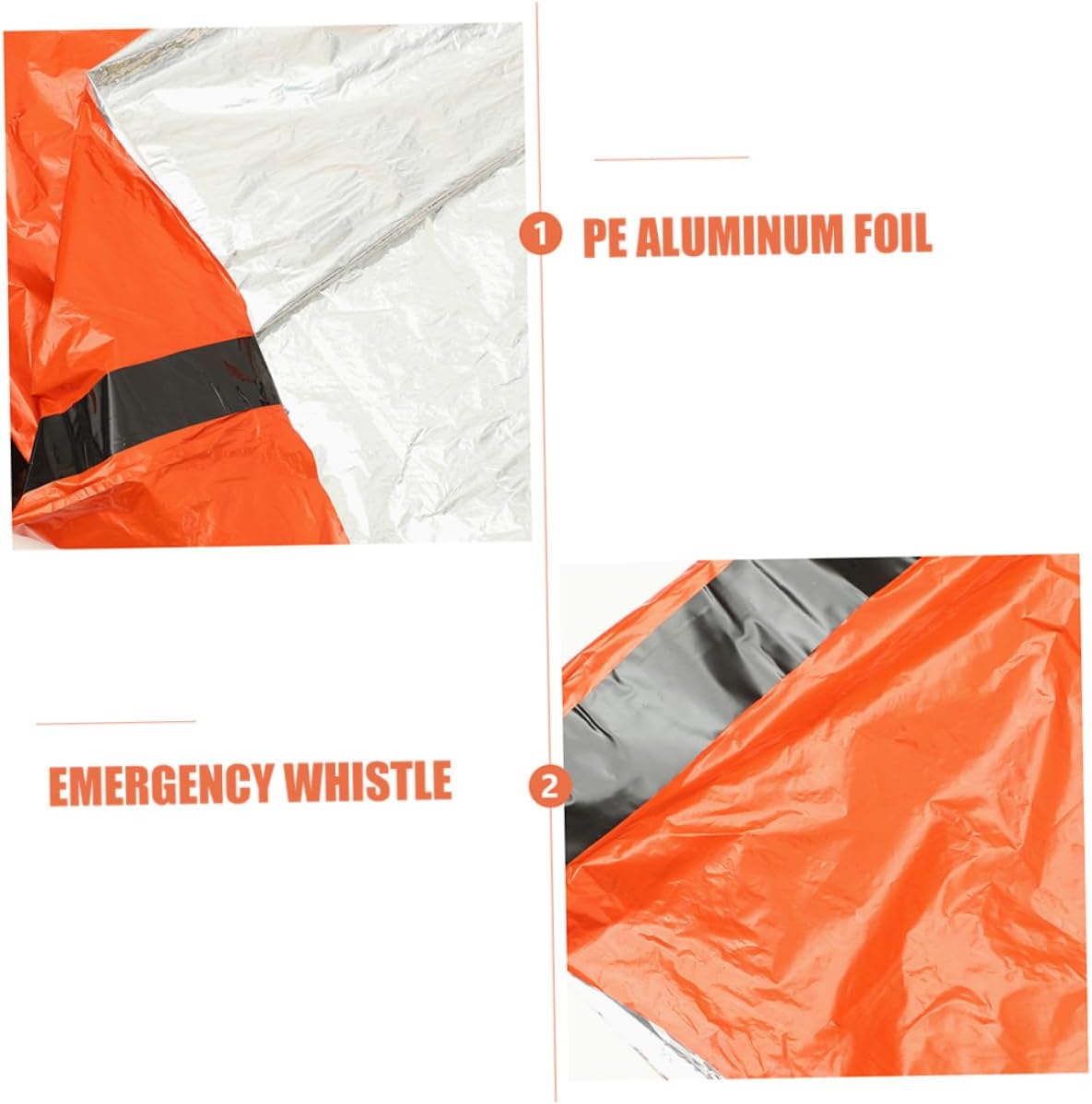 ARTIBETTER Emergency Pe Aluminum Film for Adults, Lightweight Waterproof Survival Bivy Sack with Drawstring Storage Bag, Portable Emergency Sleep Sack for Camping and Hiking