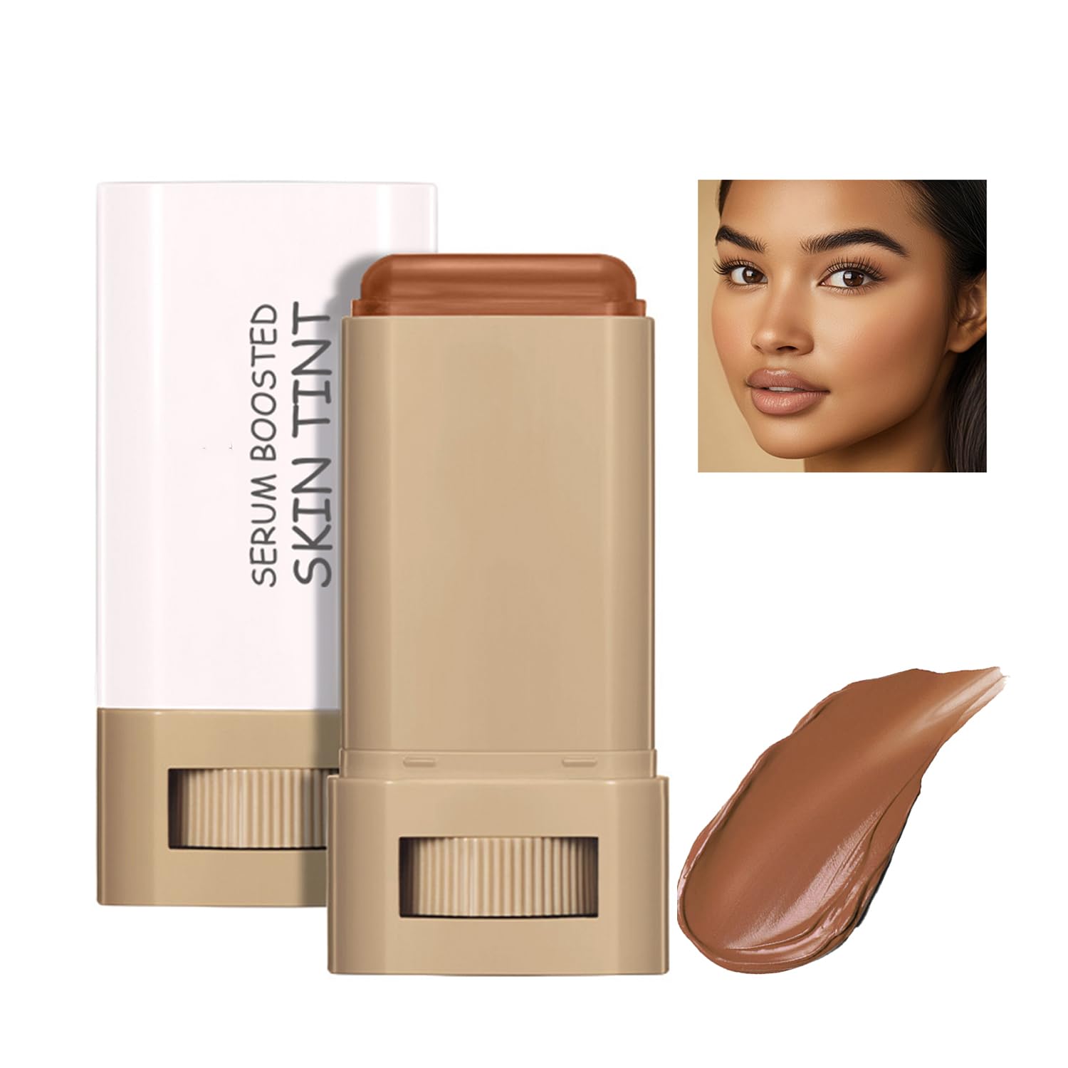 Foundation Stick – Skin Tint & Contour Stick, Serum-Boosted Beauty Balm, Buildable Coverage, Natural Finish, Long-Lasting Wear, For Many Skin Tones (03#)