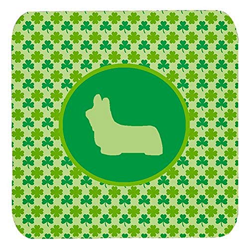 Caroline's Treasures SDK1057-C-FC Skye Terrier Lucky Shamrock Foam Coasters (Set of 4), 3.5" H x 3.5" W, Multicolor