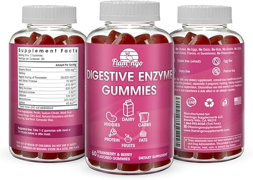 Miniatura 5 de Gomitas masticables de enzimas digestivas ayuda a la intolerancia alimentaria, hinchazón y digerir lácteos, carbohidratos, verduras, proteínas,