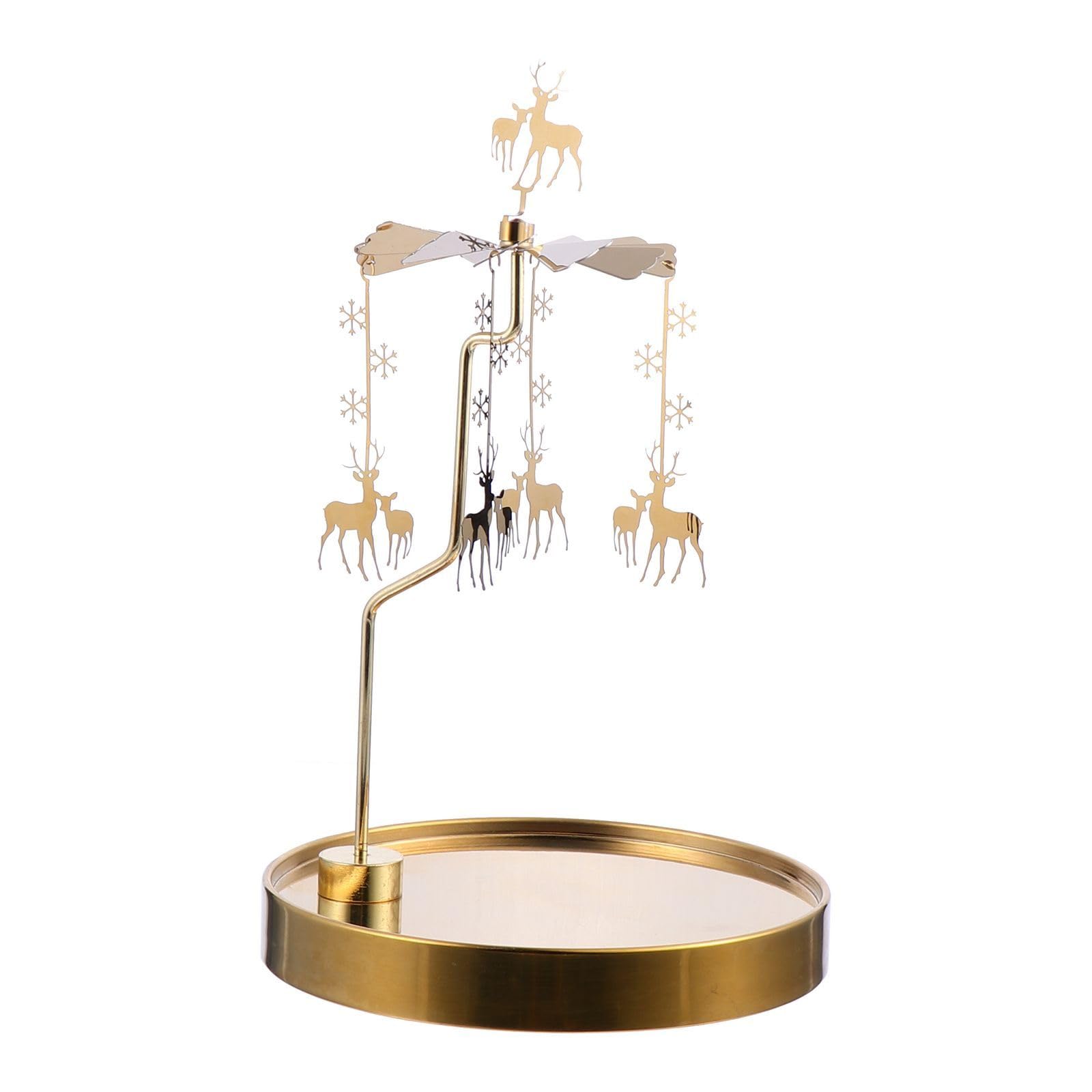 Lurrose Bougeoir de Noël en Forme de Renne - Tournant - en métal - pour fête de Noël, Mariage, Nouvel an, fête, cheminée - Accessoires Photo
