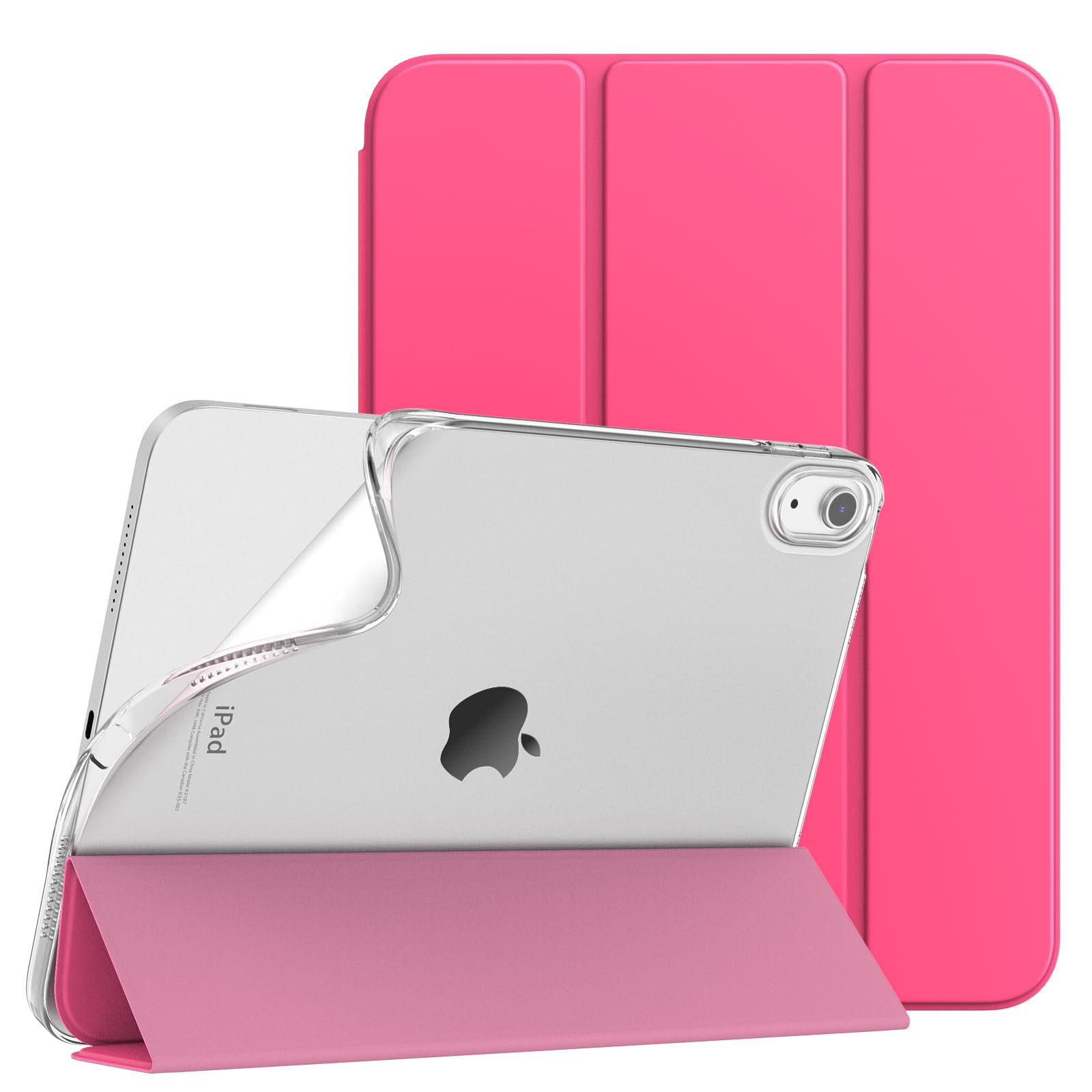 TiMOVO Hülle für iPad A16 11. Generation 11 Zoll 2025, iPad 10. Generation 2022 10.9 Zoll, Schlankes Weiches Gefrostetes Transluzent TPU Schutzhülle, Auto Schlaf/Aufwach, Helles Rosa