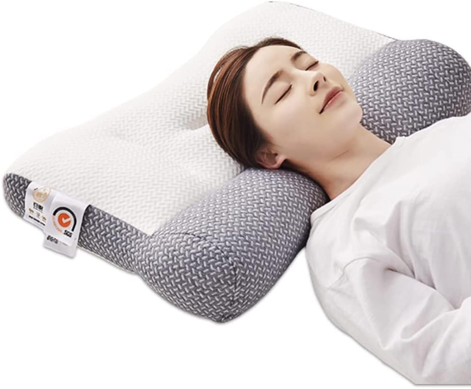 Super Ergonomic Pillow - Protect Your Neck and Spine, Suitable for All Sleeping Positions Cervical Contour Pillow Neck, Orthopedic Pillow for Neck and Shoulder Pain (Gray,23.6 * 15.7inch)