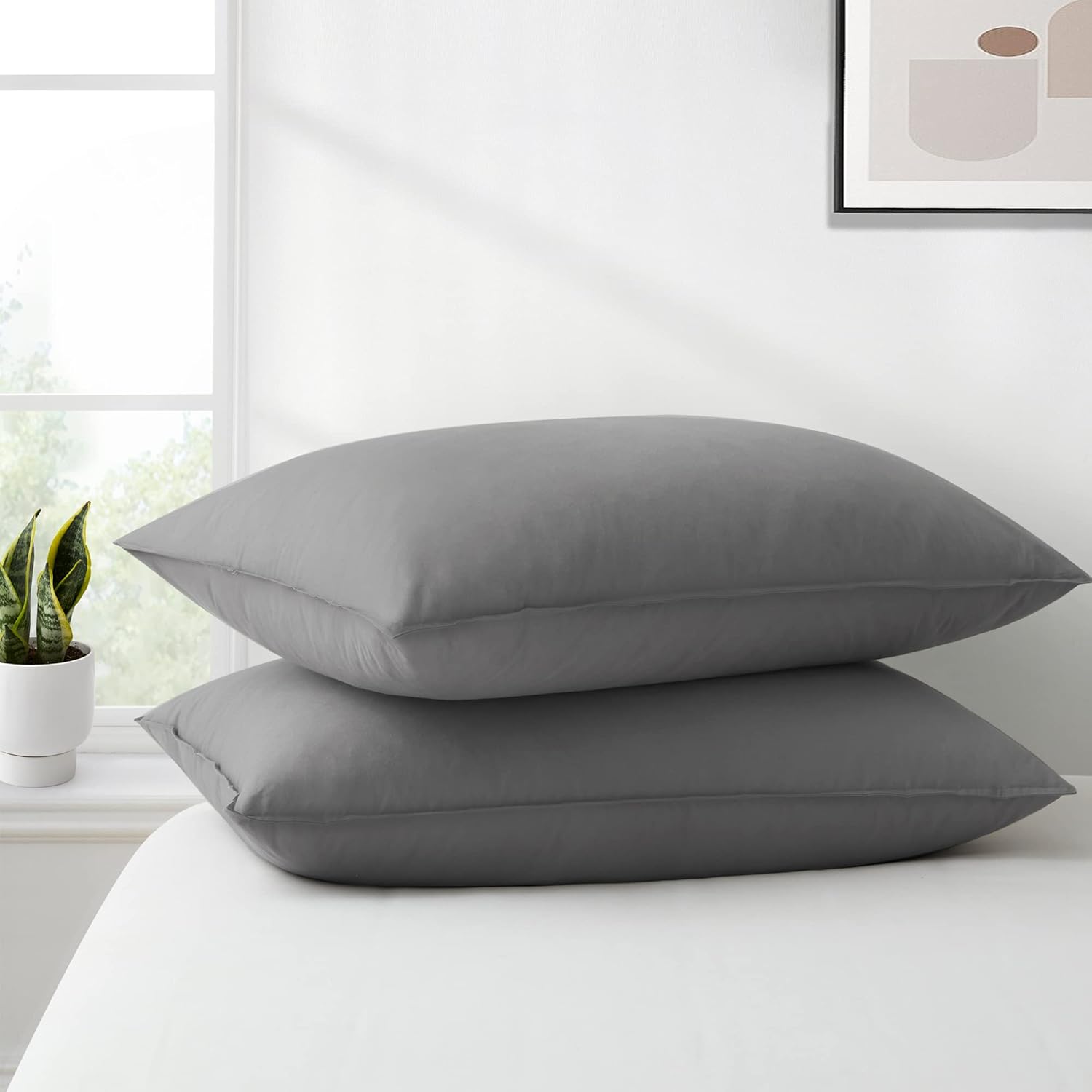 puredown® Feather Bed Pillows for Sleeping 2 Pack, 100