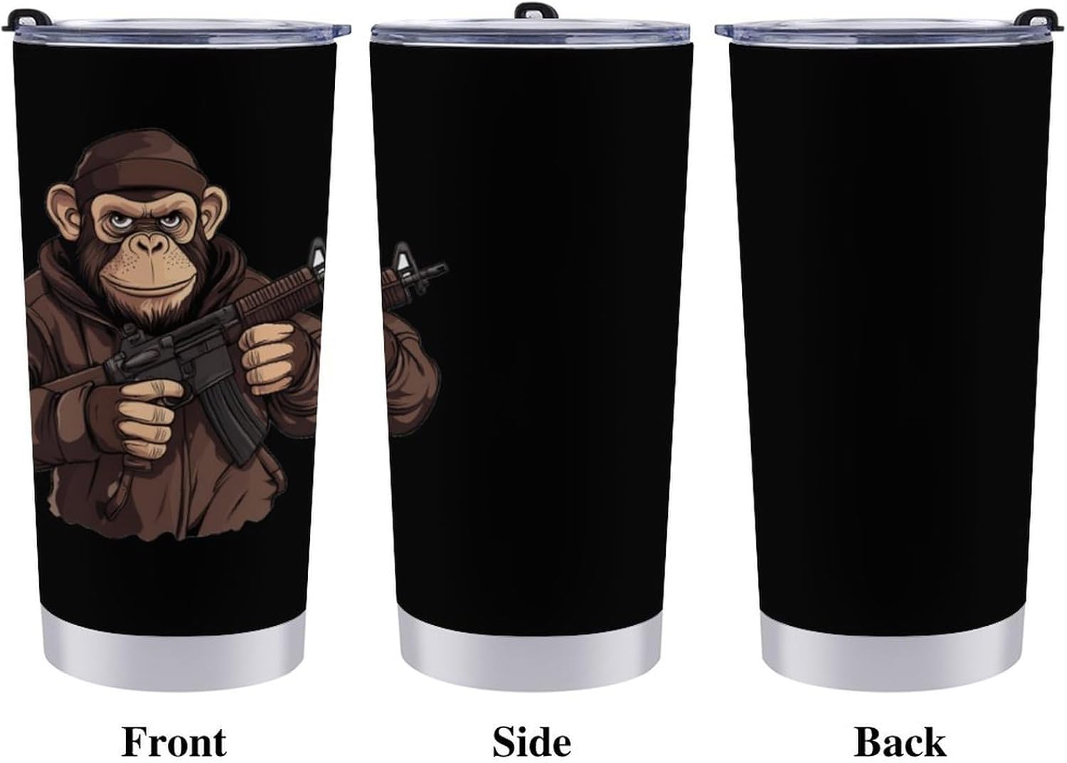 Gorilla Gun Travel Coffee Mug Stainless Steel Insulated Tumbler Water Bottle Tea Cup for Home Office