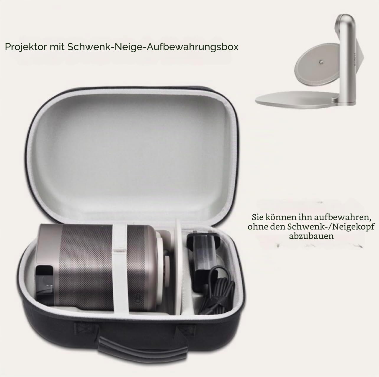 Hartschalenkoffer für XGIMI MOGO 2 Pro Projektor, Eva, stoßfest, wasserdicht, leicht zu tragen, mit tragbarem Netzgürtel, große Kapazität zur Aufbewahrung von Projektor, Zubehör