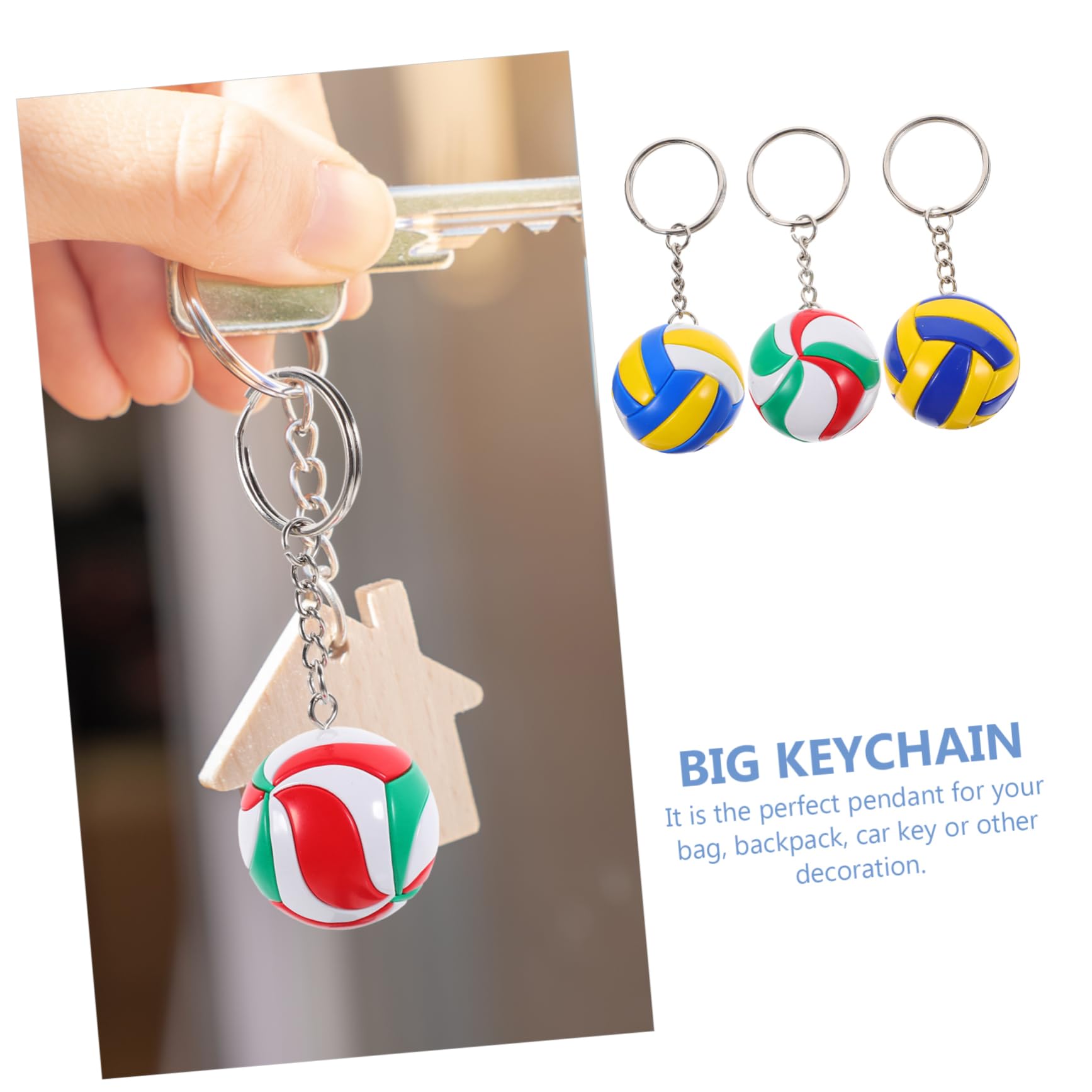 3 Pz Portachiavi Pallavolo, Regalo Incantesimi Di Pallavolo, Zaini Sacchetti Regalo, Ciondolo per Borsa per Bambini, Squisito Ciondolo, Catena Fascino Borsa Da Calcio