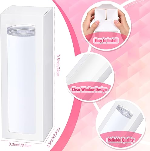 Miniatura 2 de PerKoop 36 cajas de regalo con cinta para sublimación, vaso de Navidad de 12 onzas, 20 onzas, caja de vaso de 30 onzas para envíos en blanco,