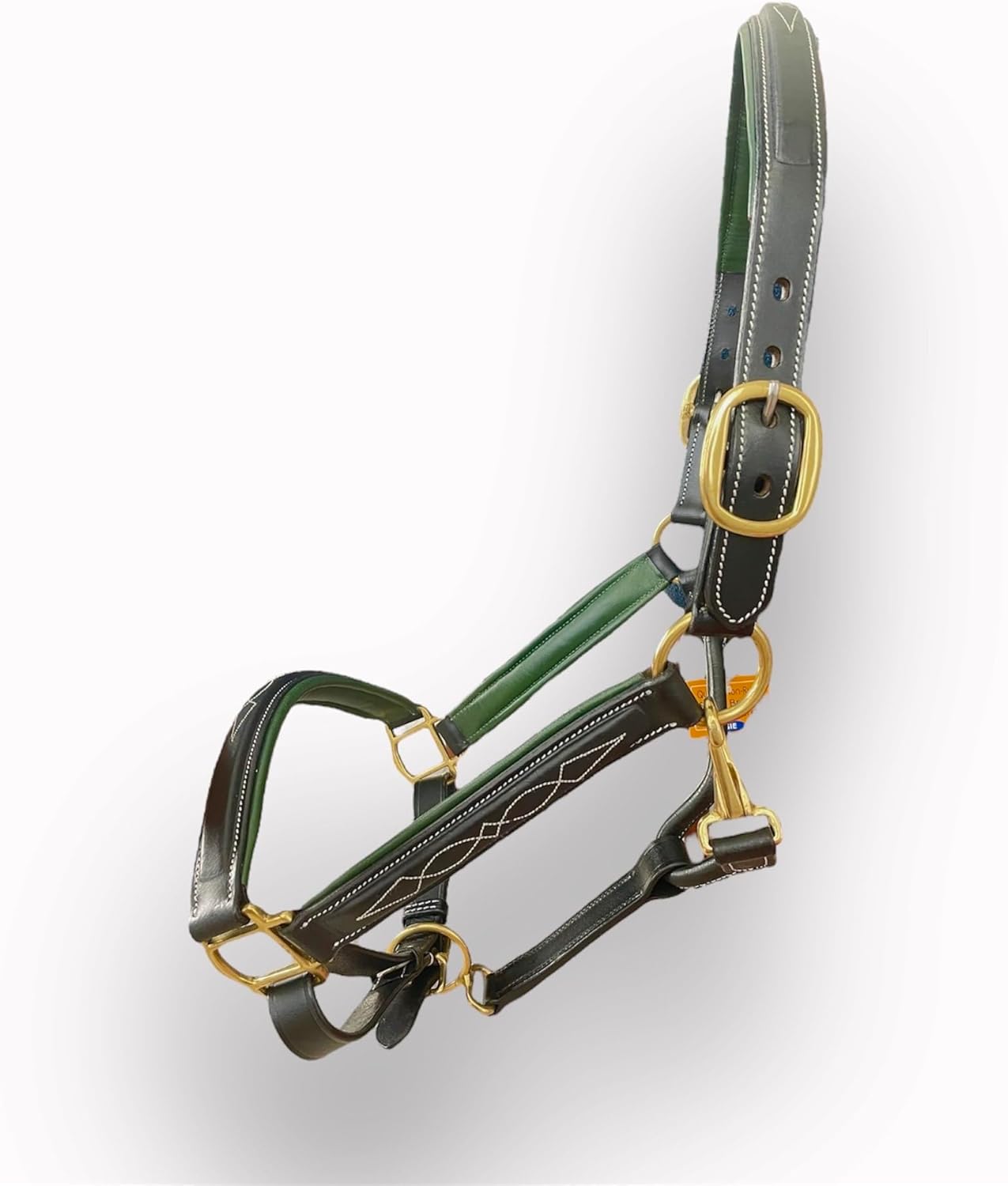 SIE Fancy Stitch Padded Adjustable Leather Halter for Horses