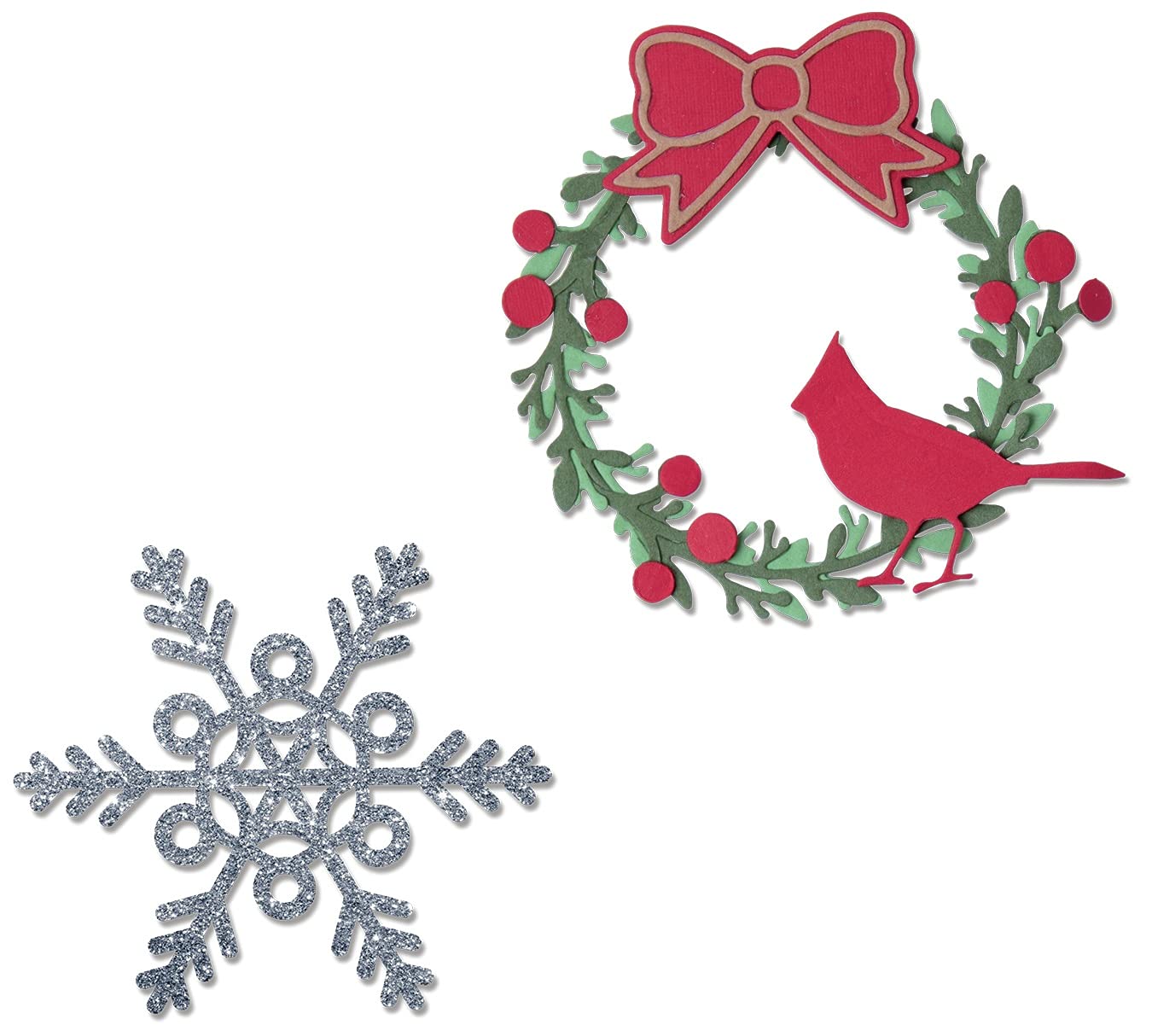 Sizzix Multicolor Thinlits Die Set 9Pk - Wreath & Snowflake By Eileen Hull, 665326