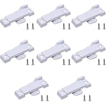8 Pcs F2590 Sash Lock - 2-1/4 Mounting Hole Centers Replacement with Screws for Vertical and Horizontal Sliding Windows Double Hung Windows & Easy to Install & Weather Resistant - White