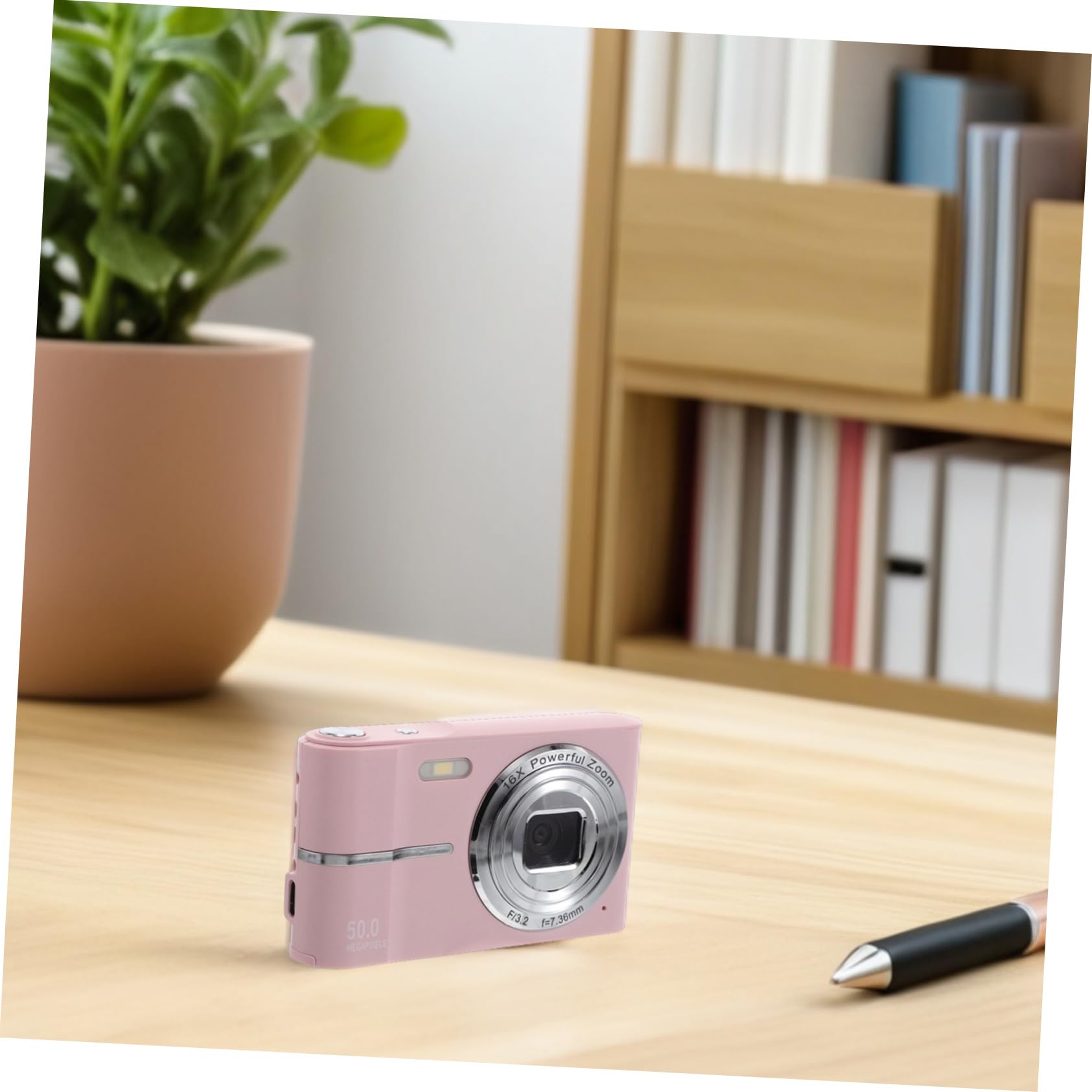 Mini Cámara Digital Rosa Abs con Zoom 16x para Viajes y Fiestas | Compacta y Portátil, Modos de Disparo Versátiles, Operación Sencilla Edades