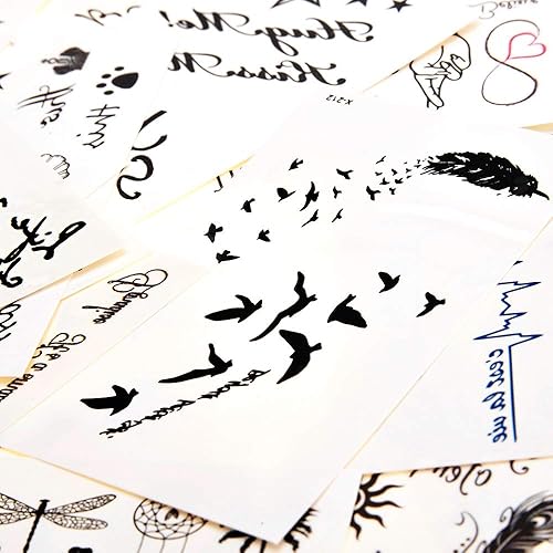 Miniatura 8 de PowerTRC Juego de tatuajes temporales  30 hojas de tatuajes para cuello, cuerpo, muñecas  Tatuajes para adultos y niños