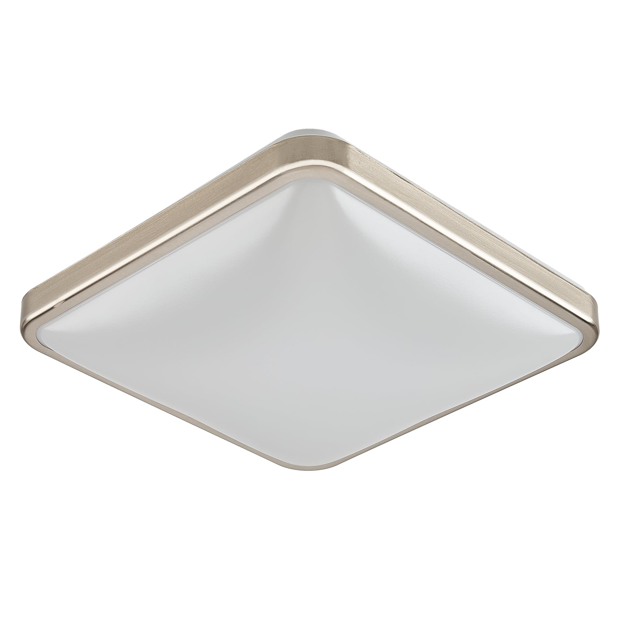 MingBright 14 Inch Square LED Flush Mount Ceiling Light Fixture, 24W Dimmable Brushed Nickel Slim Ceiling Lamp, for Bedroom, Kitchen, Living Room, ETL