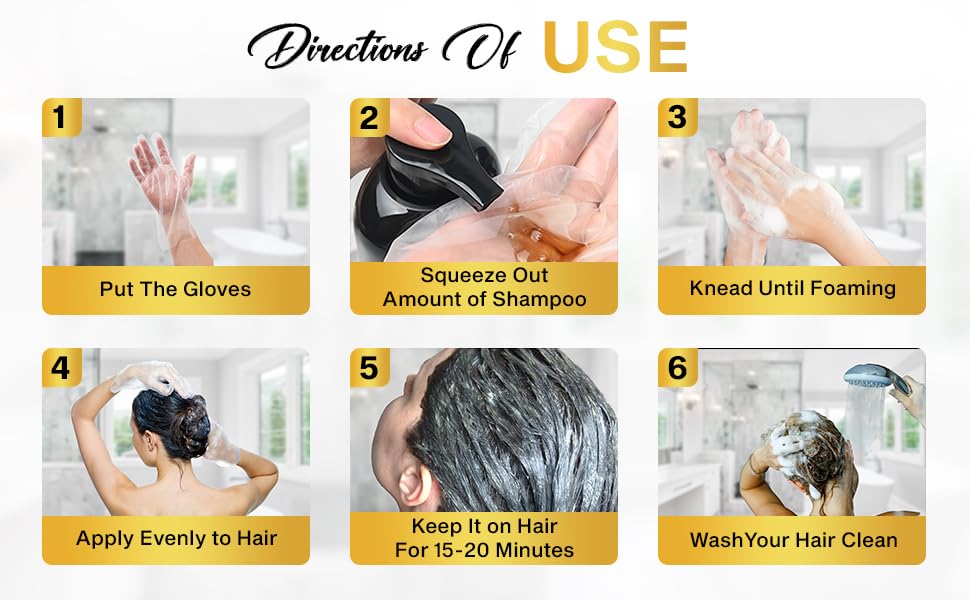 Hair Dye Shampoo 3 in 1 for Gray Hair Shampoo Para Canas Mujer Hair Color Shampoo for Women & Men - Herbal Ingredients Natural Plant Hair Dye 500ML (Dark Brown) - Image 5