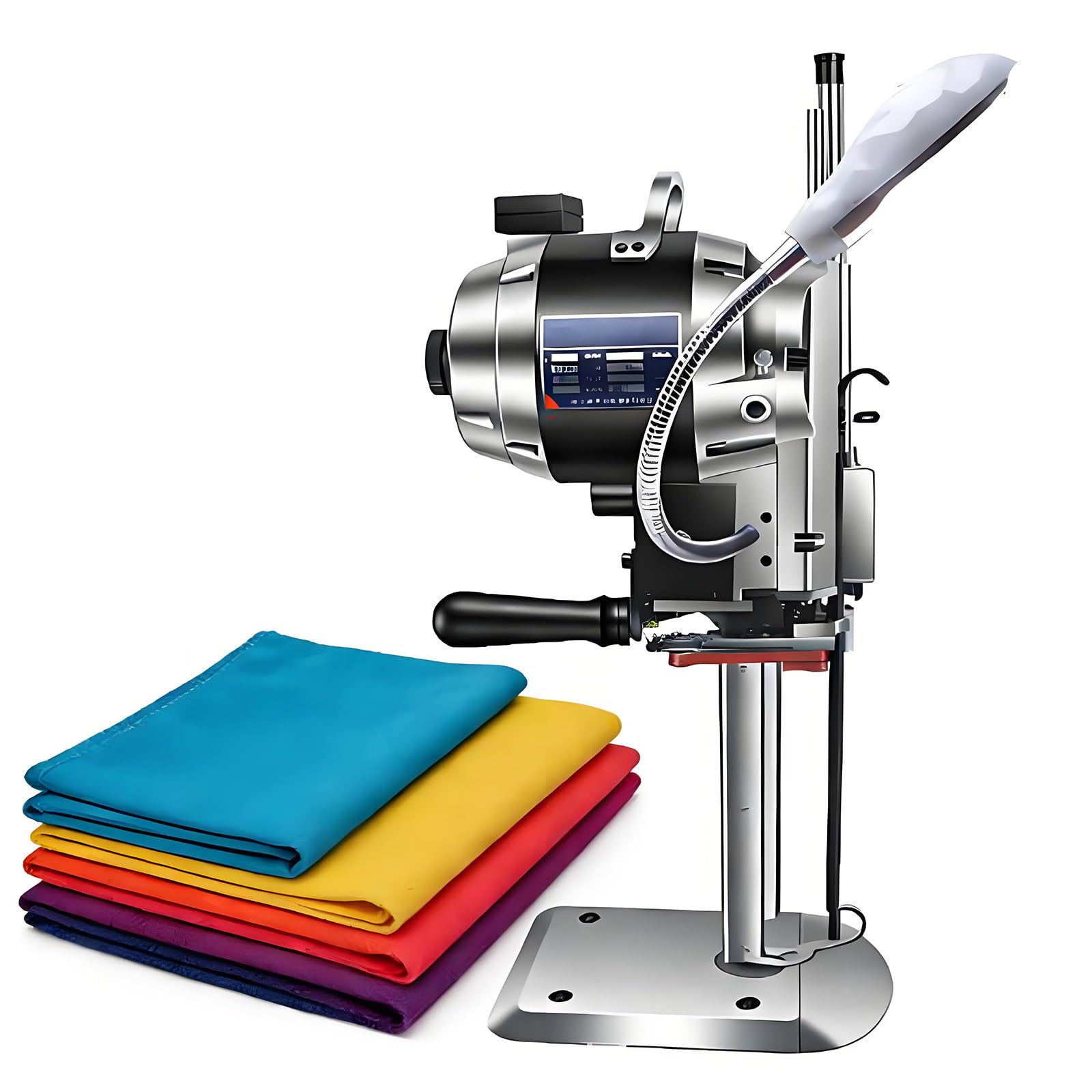 Cortador de tela eléctrica resistente 290mm cuchilla con sistema de afilado automático 1200W Motor 360 led ligero vertical de corte textil para el taller de cuero grueso del taller de la alfombra de u