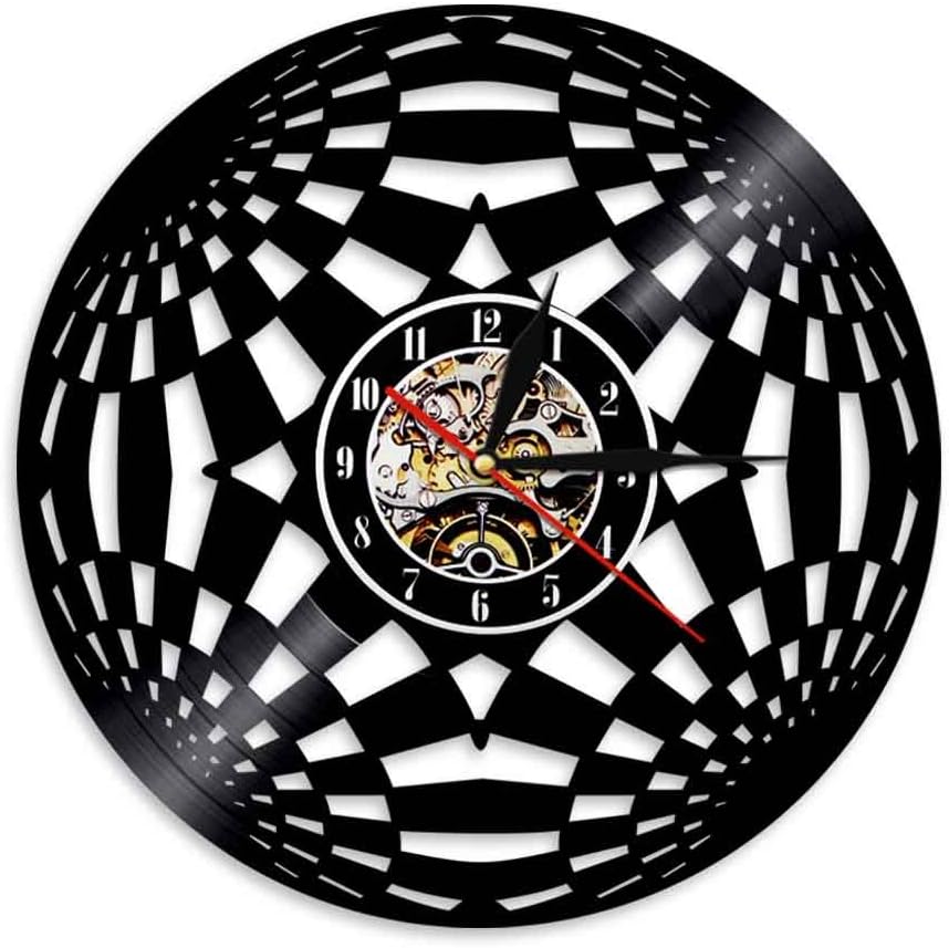 ELD 30cm Kaleidoscope Record Time Clock Modern Circle Vinyl Wall Clock Personalized Creative 12" Watch Wall Clock Art Wall Decor Music Art Record Wall Clocks