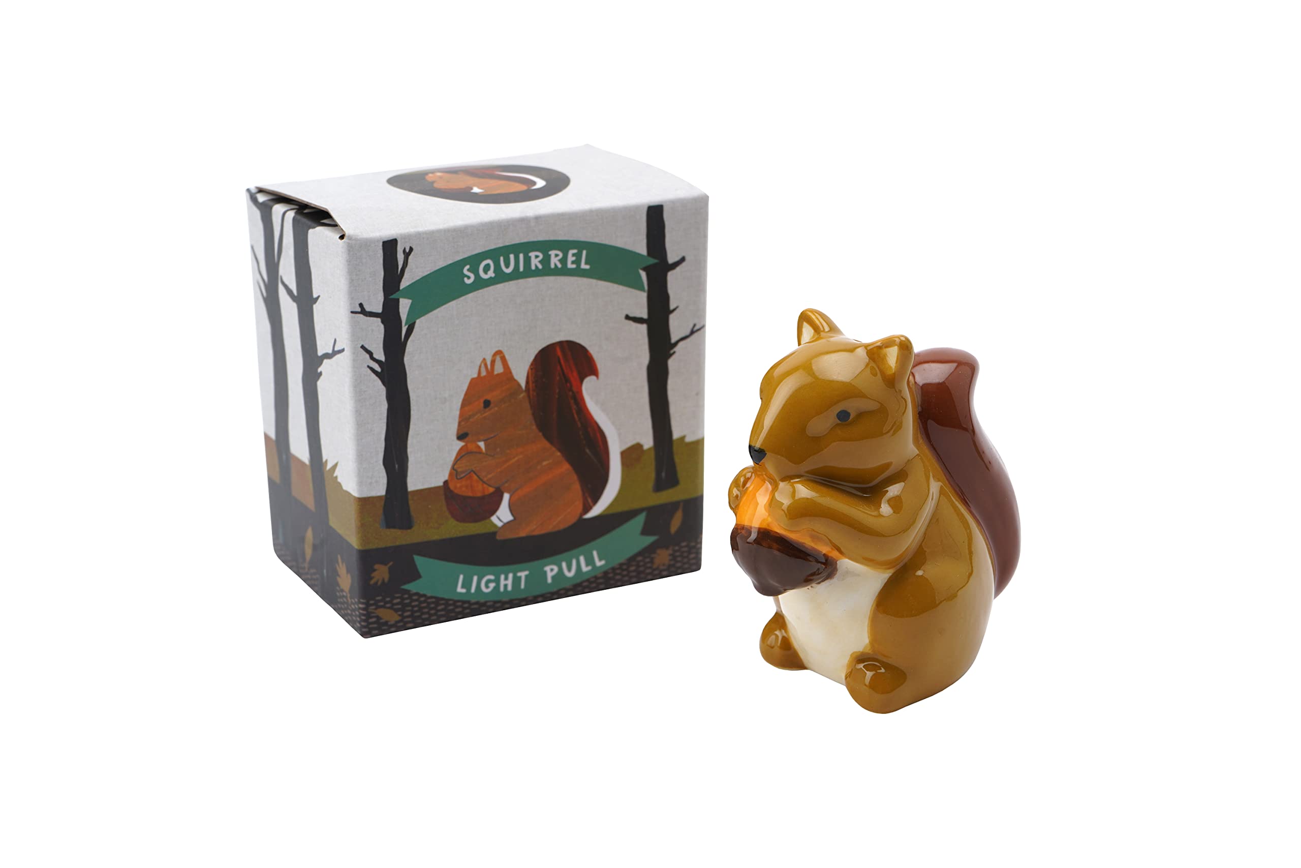 Cgb Giftware Brown | Squirrel Light Pull | | Cord Pull For Bathroom Lighting Blinds Curtains Ceilings Fans | Gift Box | The Drawer Pull Collection | Gb06399
