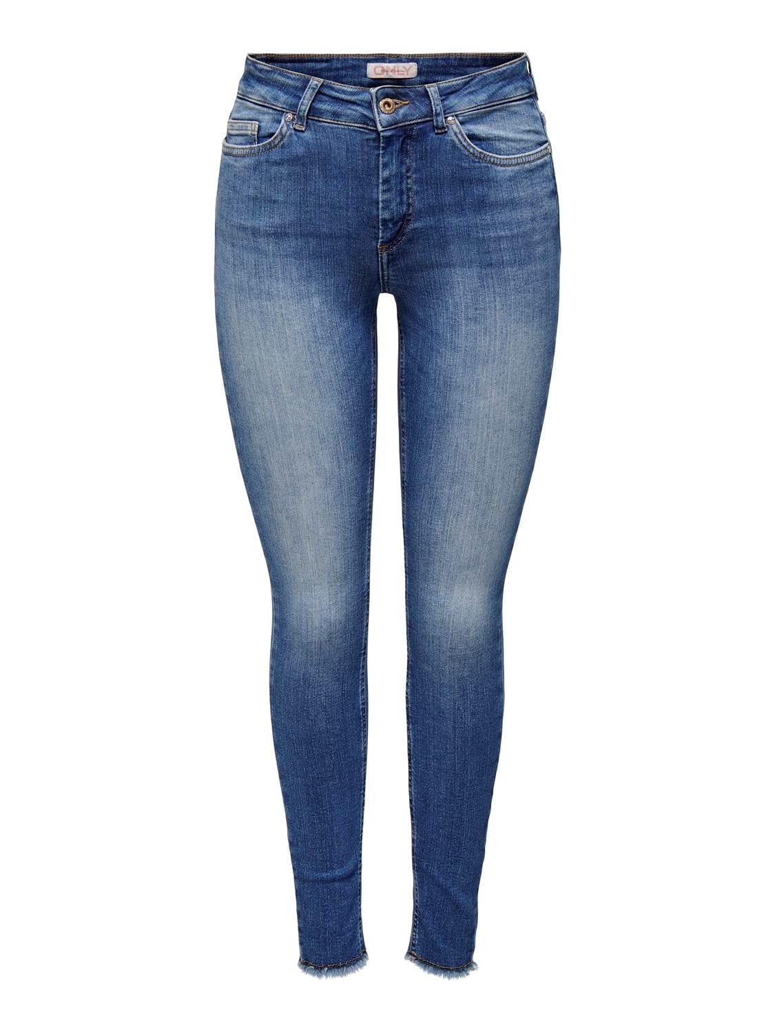 ONLY Skinny Jeans ONLBLUSH, mittlere Leibhöhe, Skinny Fit Jeans, Mittelblau., M / 34L