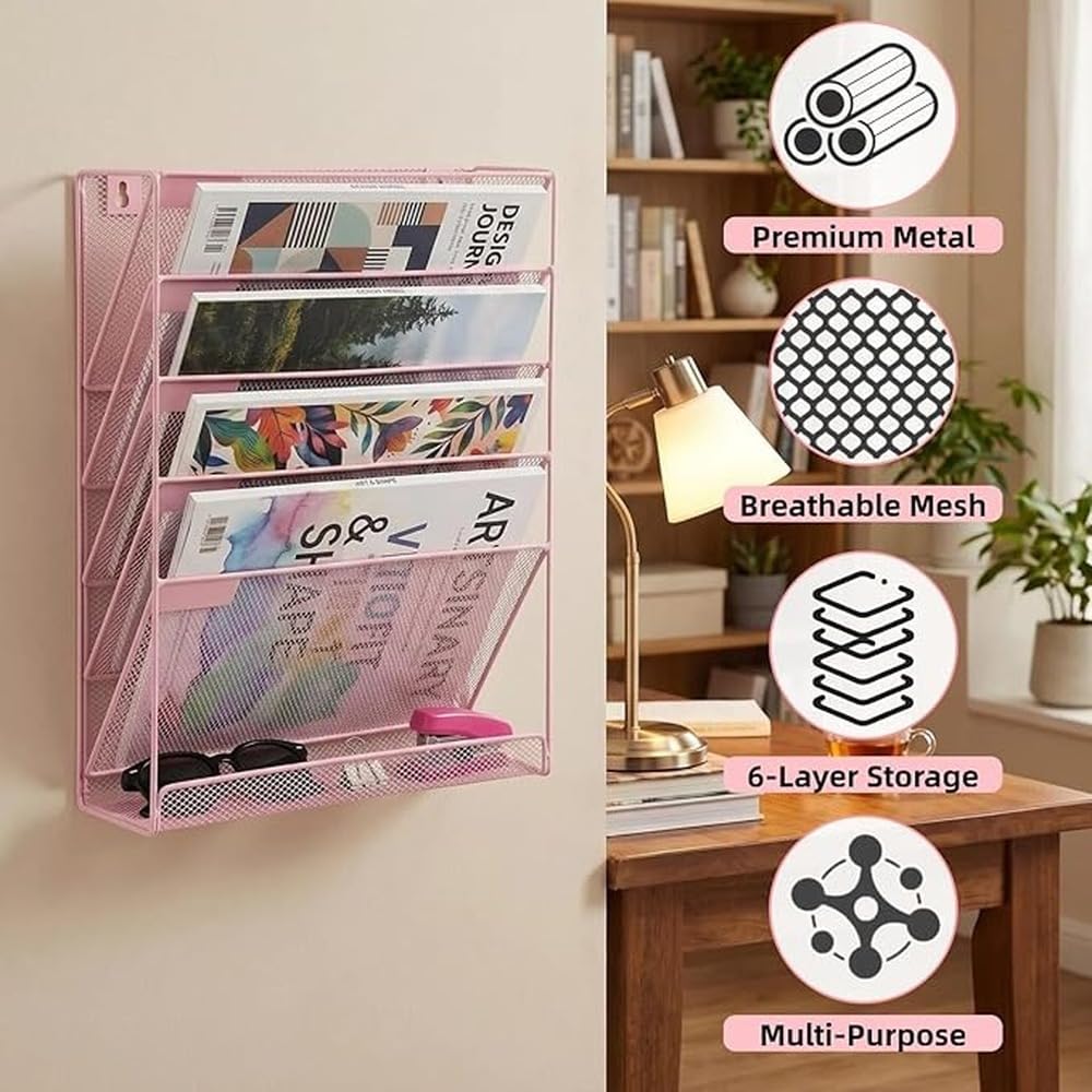 Organizadores de escritorio rosas con estilo. Soportes para