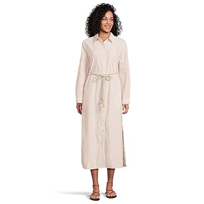Lilla P Striped Maxi Shirt Dress Women