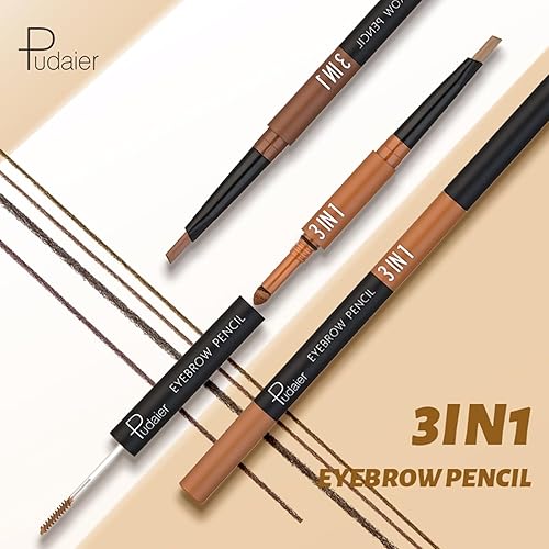 Miniatura 4 de Lápiz de cejas 3 en 1, solo un lápiz de cejas para crear tu ceja perfecta, forma de ceja hecha a mano, haciendo que las cejas sean densas y vivas,