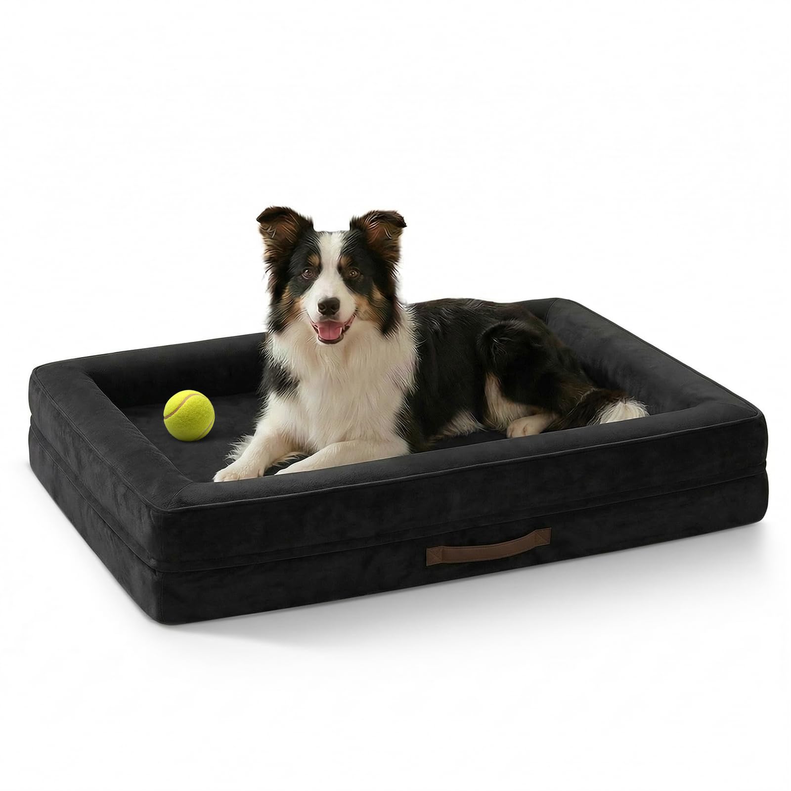 Upvilla Orthopädisches Hundebett mittelgroße Hunde, Hundekorb Waschbar mit Eierförmiger Kistenschaum，Wasserdicht Hundesofa mit rutschfeste Unterseite und Vierseitiges Kissen
