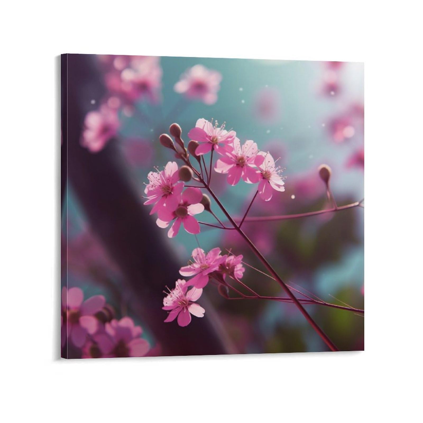 NTVOWPZO Small Flowers Canvas Wall Art for Bedroom 12x12inch Canvas Prints Artwork for Walls Modern Picture Artwork Painting for Living Room Aesthetic Wall Paintings for Bathroom Kitchen Office Decor