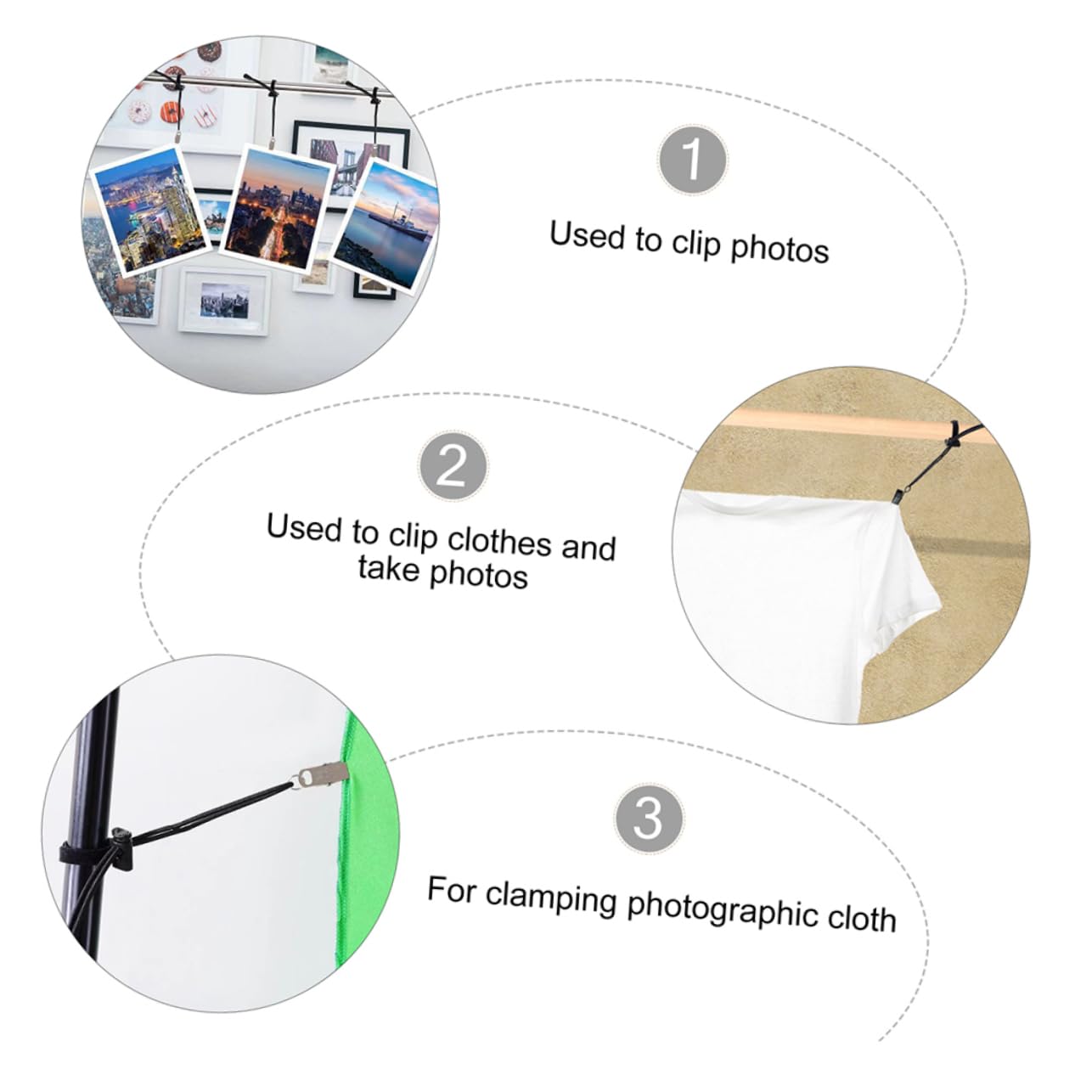 CIYODO 4 Pcs Background Cloth Clip Photo Booth Clip Muslin Backdrop Clip Backdrop Fixed Clips Nip Clip Photography Background Holder Background Studio Clamp Holder Haor Clips Black Nylon