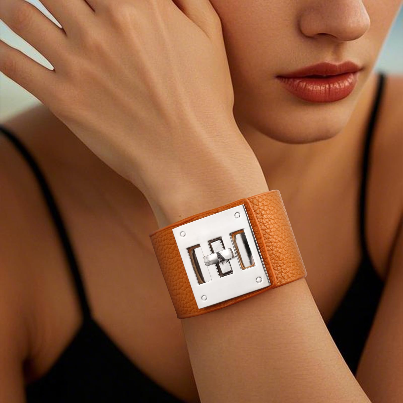 Bracciale di alta qualità in pelle da donna e ragazza, appositamente progettato per polsi di circonferenza da 15 a 19 cm, regalo per donne