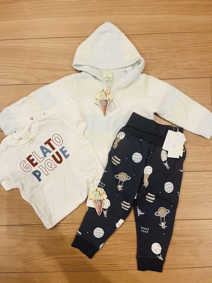 Amazon.co.jp: ジェラートピケルームウェア キッズ 80cm 3点セット W  