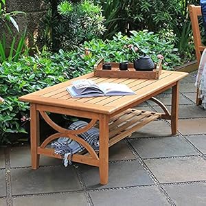 Cambridge Casual Chester Wood Patio Coffee Table Natural Teak