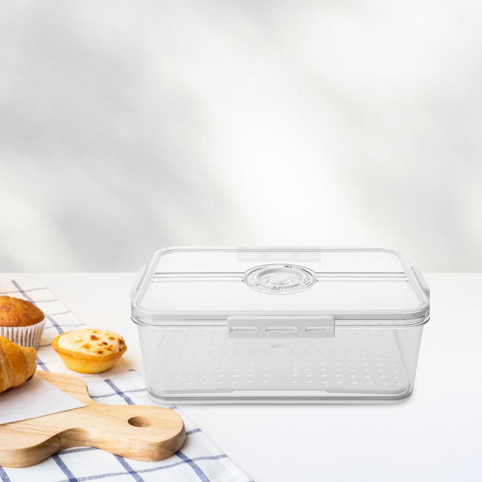 Boîte à Hermétique Rangement Compact en Plastique Couvercle, Conservation Fraîcheur Cuisine Comptoir, pour Maison