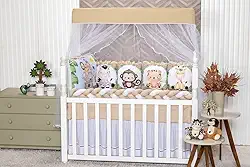 Kit Berço Sublimado12 Peças - Conforto e Estilo para o Enxoval do Bebê (Safari Caqui)