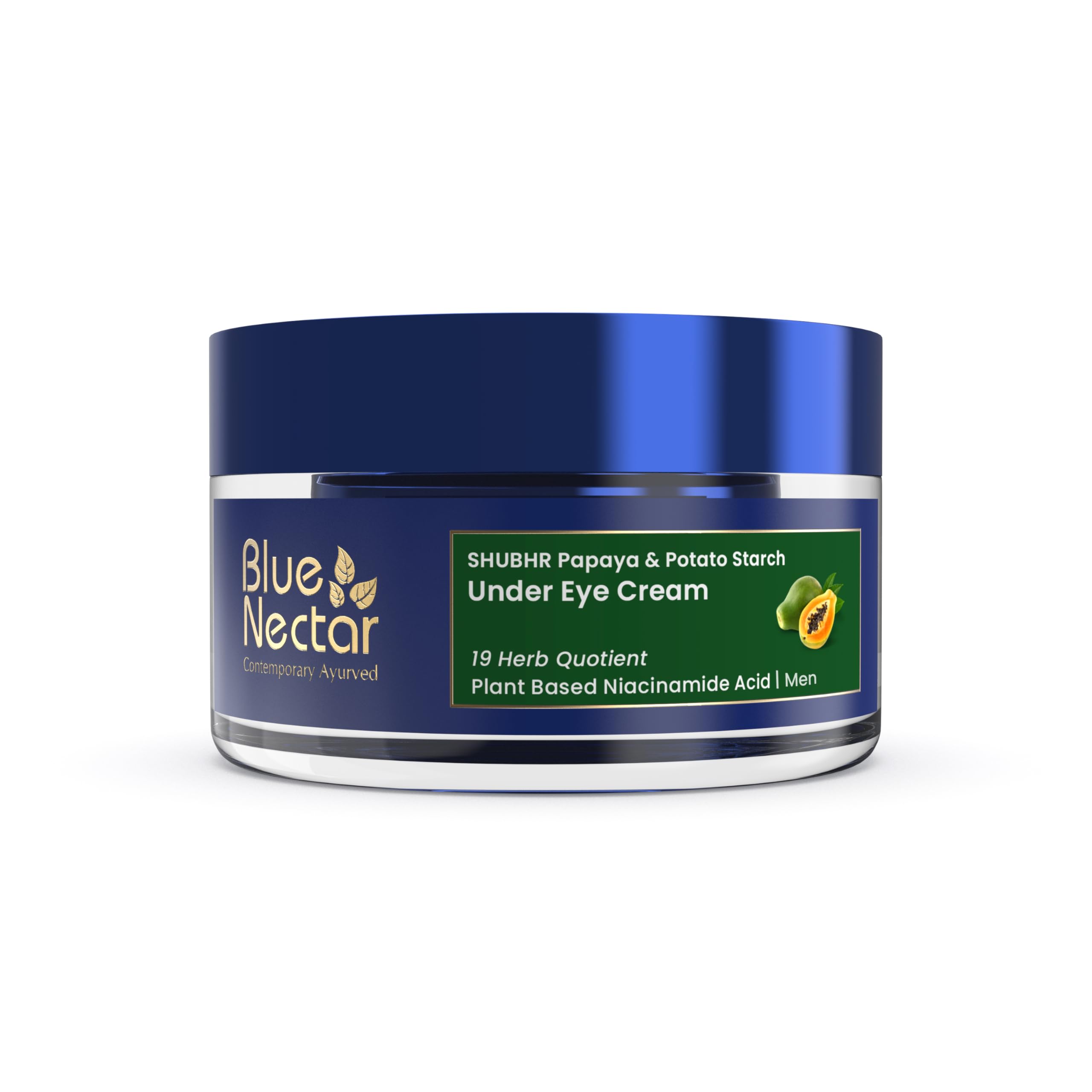 blue nectar Shubhr Under Eye Cream for Dark Circles with Papaya, Potato Starch & Niacinamide | Best Under Eye Cream for Men | Eye Cream for Dark Circles & Wrinkles (18 Herbs,15g)-picture-10