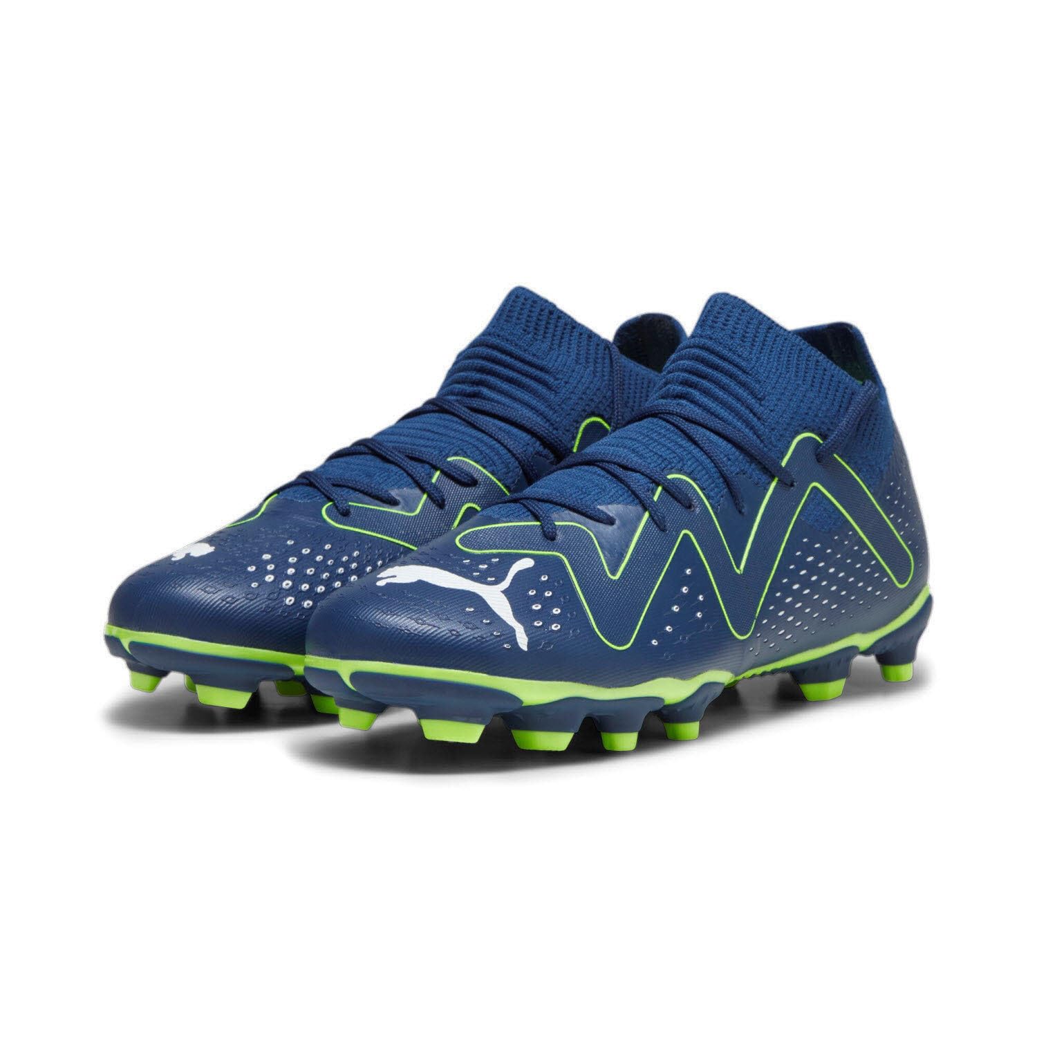 PUMA Future Match FG/AG JR Soccer Shoe, Persian Blue White-PRO Green, 10 UK