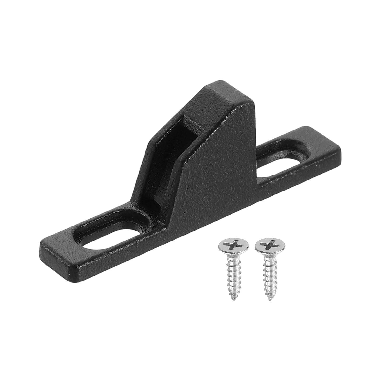 sourcing map Sliding Door Keepers, 2.17" x 0.39" Zinc Alloy Sliding Glass Door Lock Keepers Sliding Door Lock Latch with Mounting Screw for Various Sliding Patio Door, Black