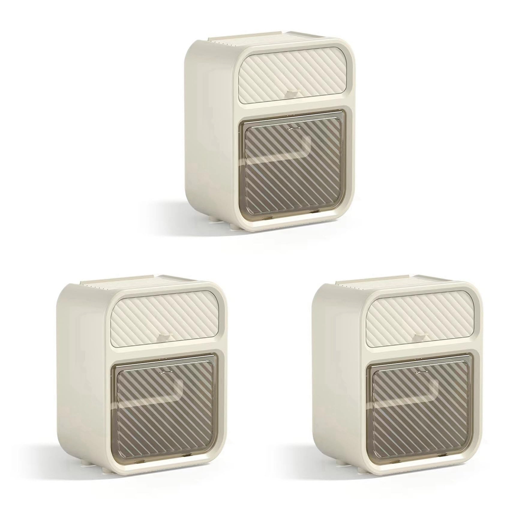 Hndhbfgrt 3X Waterproof Roll Toilet Paper Holder with Storage Wall Mounted, Adhesive Tissue Storage Box with Shelf for Bathroom