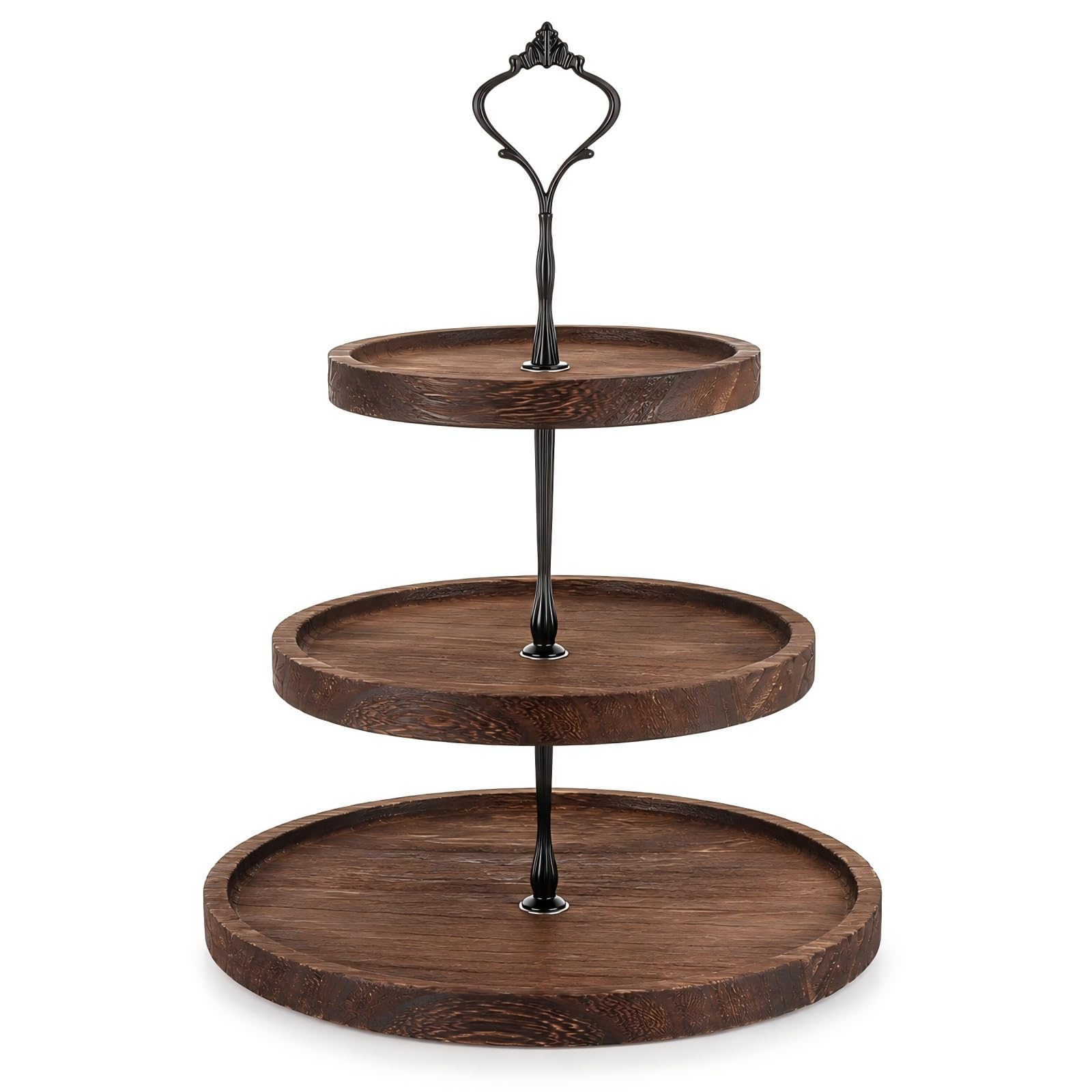 VIDETOL 3 Tier Wooden Cake Stand, Afternoon Tea Stand, Cake Stands for Afternoon Tea, Natural Wood Dessert Display for Birthday Wedding Christmas Valentines