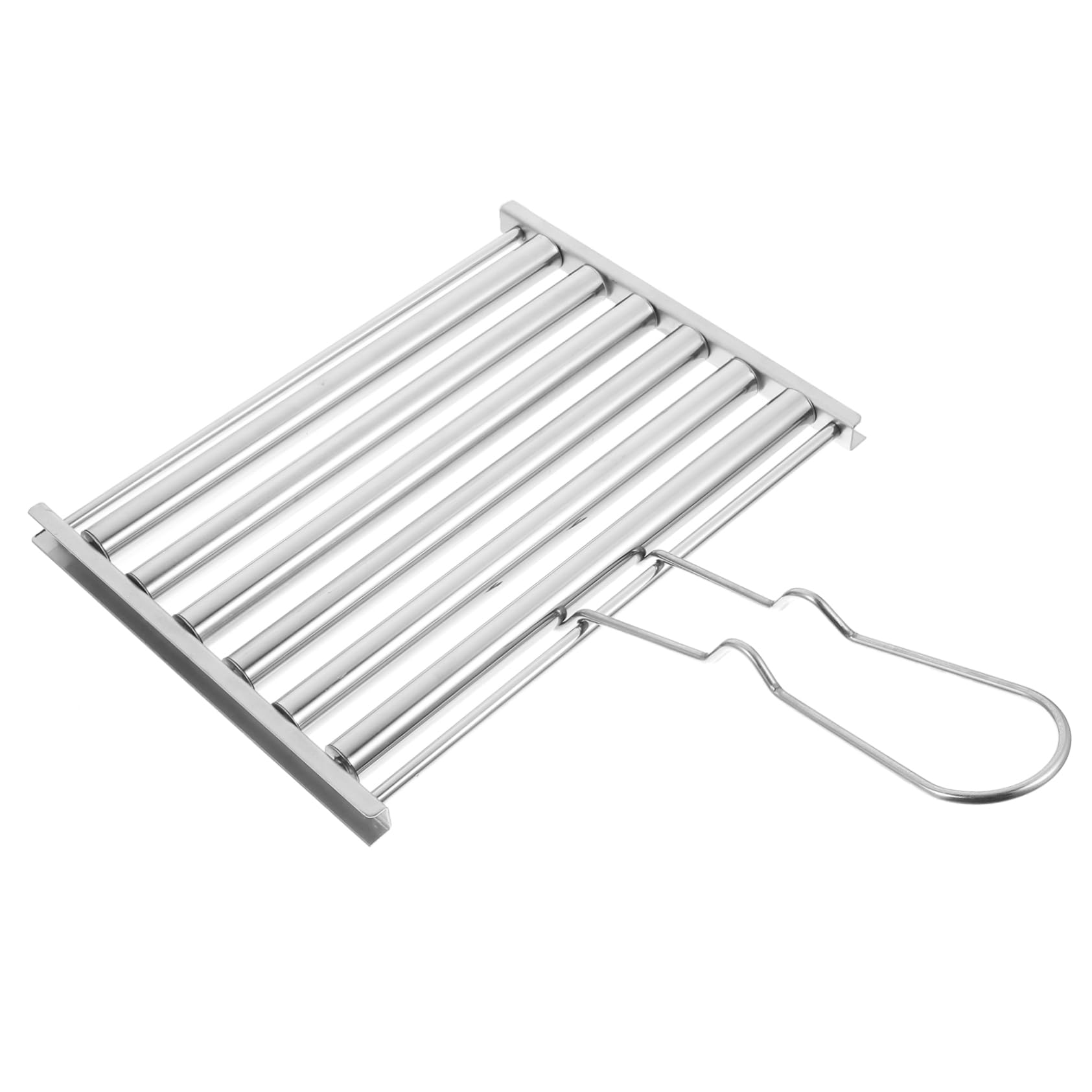 Balacoo 1Set Barbecue Roller Rack with Tong Outdoor BBQ Grill Accessories for Even Cooking of Sausages Portable Camping Grill Tool for Backyard and Picnic Use