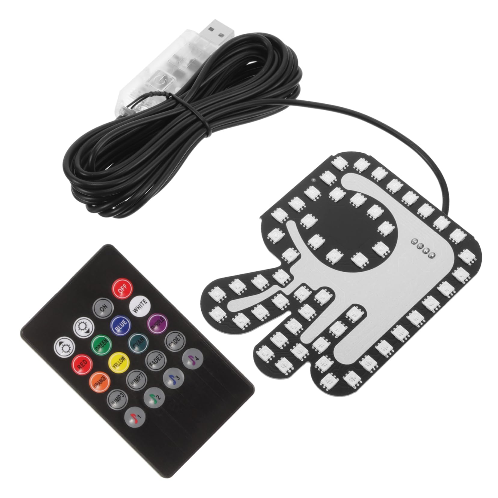 OUNONA 4pièces Lampe LED De Gestes pour Voiture Signe De Main Amusant De Route Éclairage Intérieur Installation Facile Compatible avec Véhicules