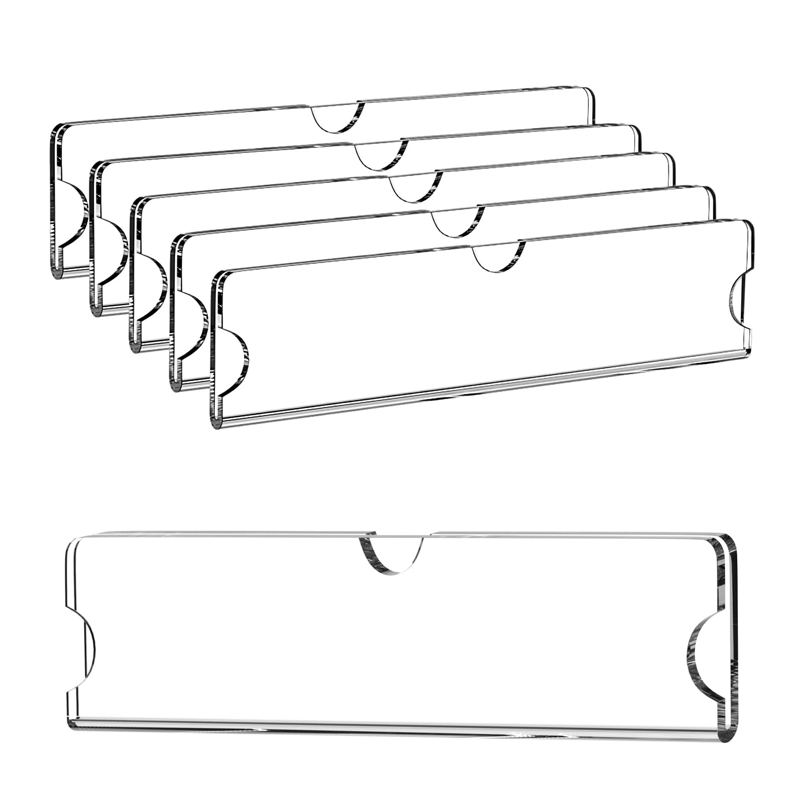 WINFFOR Acrylic Nameplate with Adhesive Tapes - 5 Pack Classroom Name Plates for Doors 2x8 Acrylic Nameplate Holder Horizontal Office Name Plates for