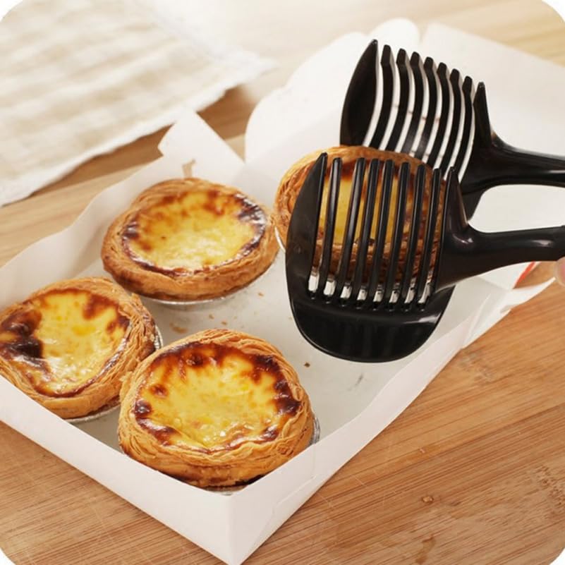 RORPOIR 4 Pcs Tomato Slicers for Home Use Egg Slicer Fruit Slicer Cutter Multifunctional Vegetable Cutter Multi Egg Slicer Onion Holder for Slicing Vegetable Slicer Cutter Manual Black