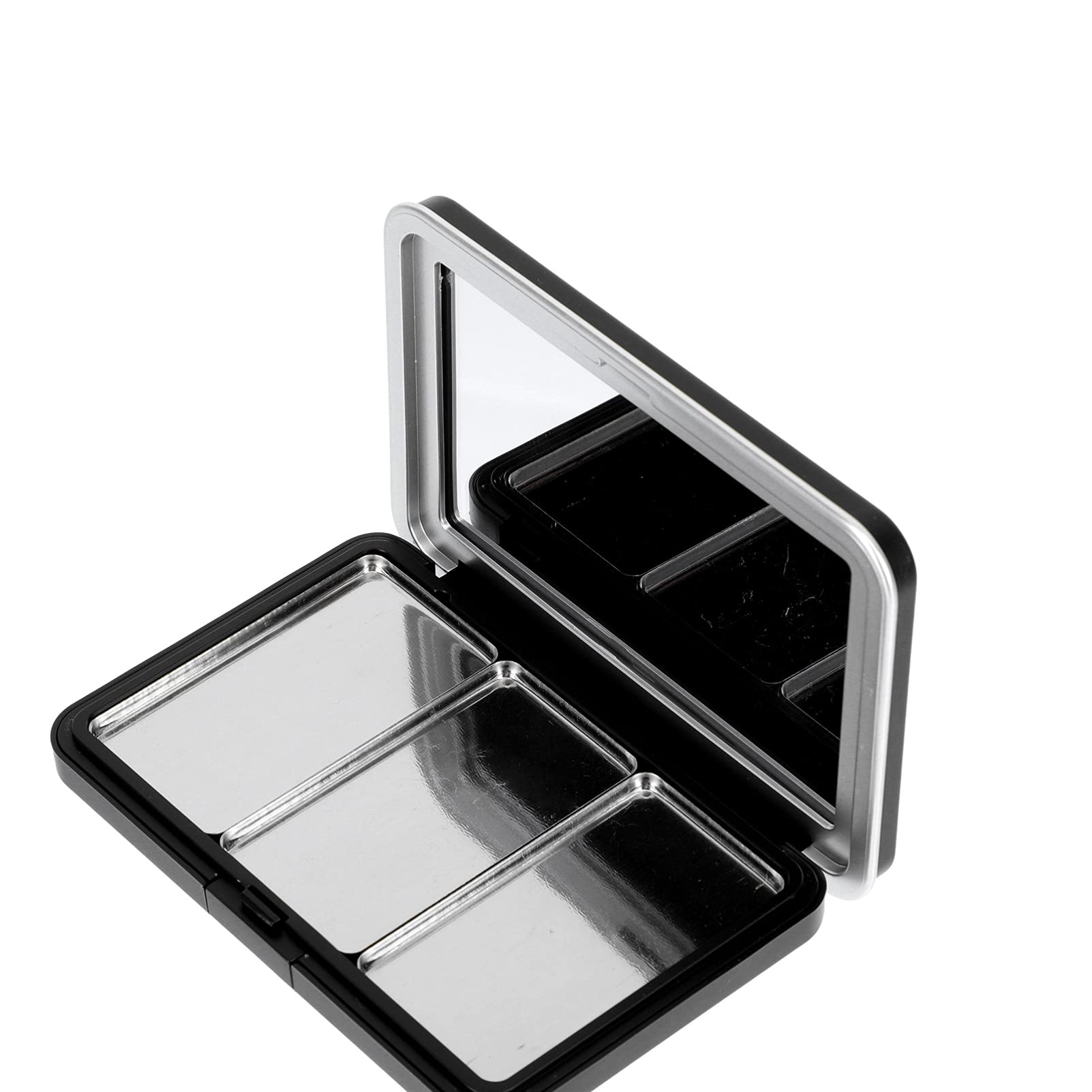 Beaupretty Magnetic Empty Eyeshadow Palette Box with 3 Compartments Refillable Lipstick and Blusher Storage Tray Portable Makeup Container for Travel and Daily Use