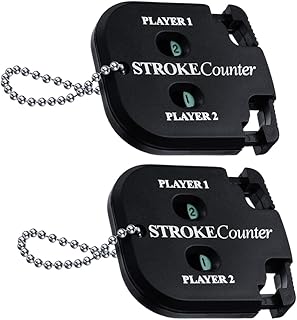 Groify Player Stroke Counter, 2 Pack Mini Golf Scoring Counter, 2-Digit Square Golf Count Shot Stroke Putt Score Counter with Key Chain for Golf Game Scorekeeper